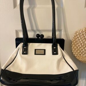 Lulu Guinness Black and White Shoulder Bag